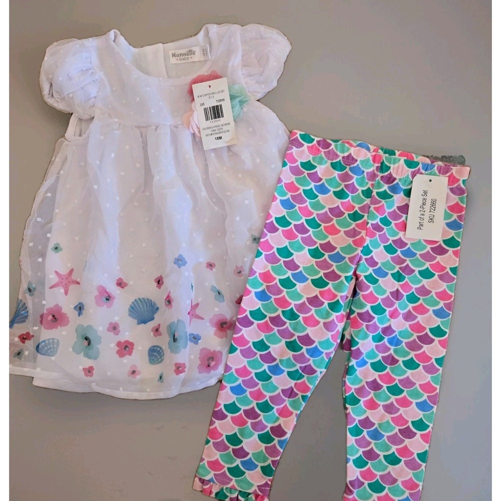 Nannette Baby Multicolor 2-Piece Mermaid‎ Look Outfit Size 18m